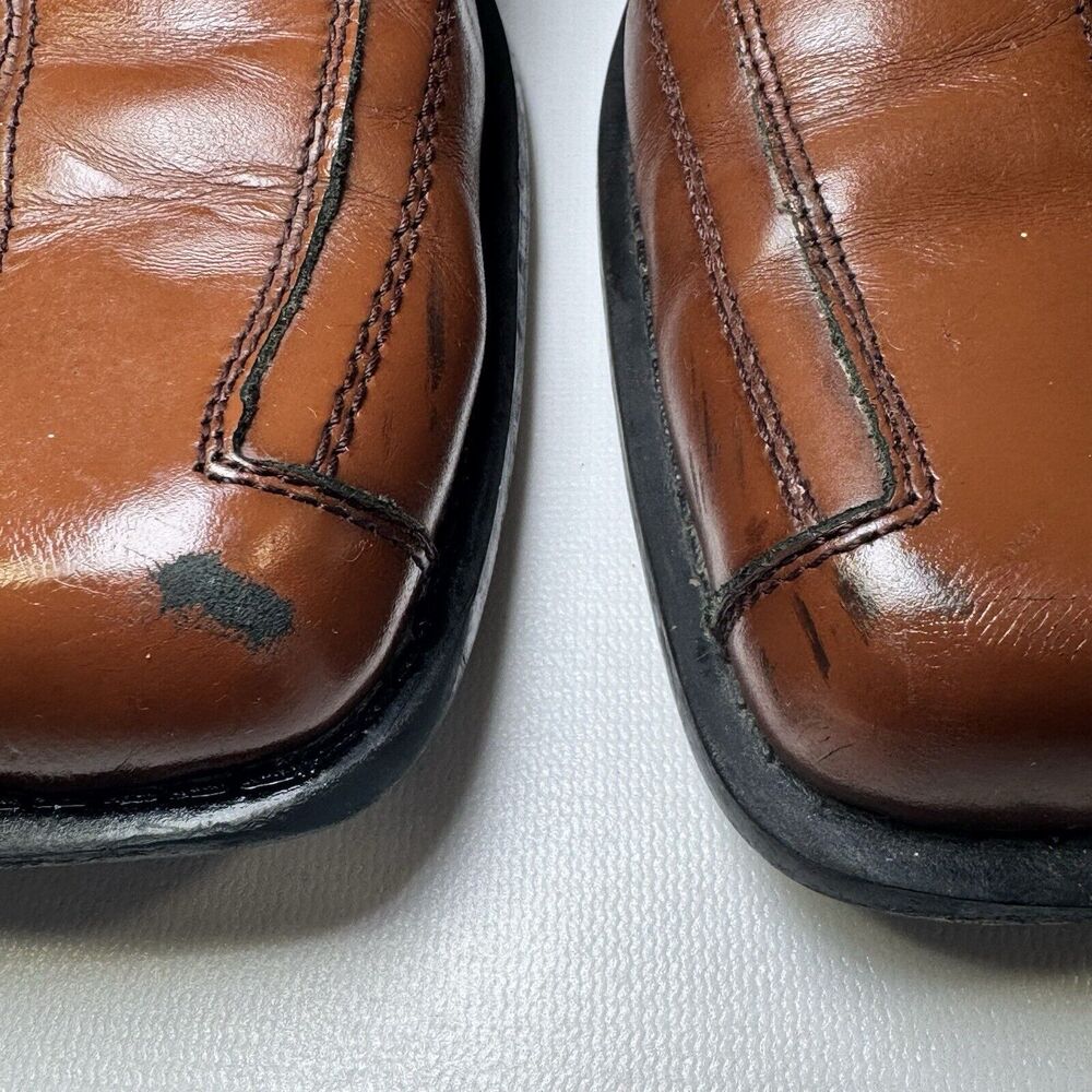 Steve Madden P Fire Mens 13‎ Loafer Shoes Brown Leather Square Toe - Picture 3 of 12